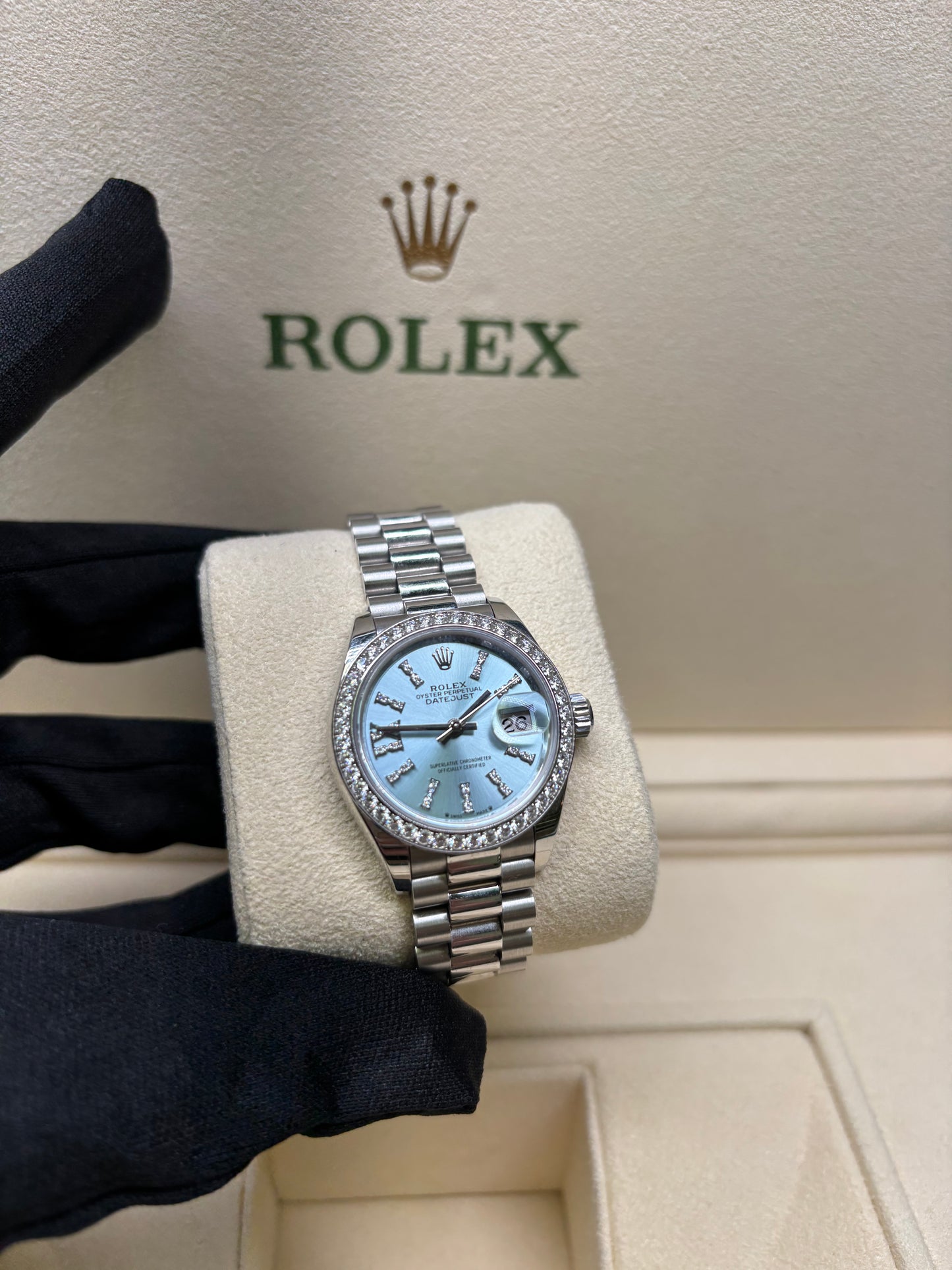 Rolex Datejust Ice Blue Diamond Dial Platinum Ladies Watch – Model 279136BR
