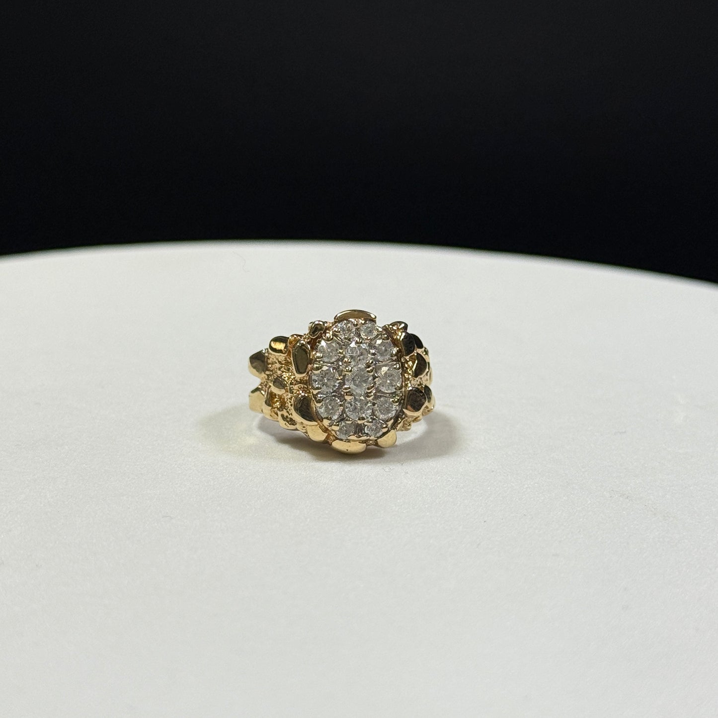 10K Yellow Gold Diamond Nugget Ring 7.8g – Size 7.5 (.86ctw)
