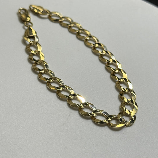 10K Yellow Gold 16.8 Grams 9.5” Curb 9.7mm Bracelet