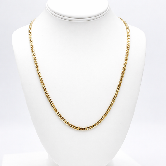 14K Yellow Gold Cuban Link Chain 24 Inch 5mm 48.7 Grams Solid Gold Necklace