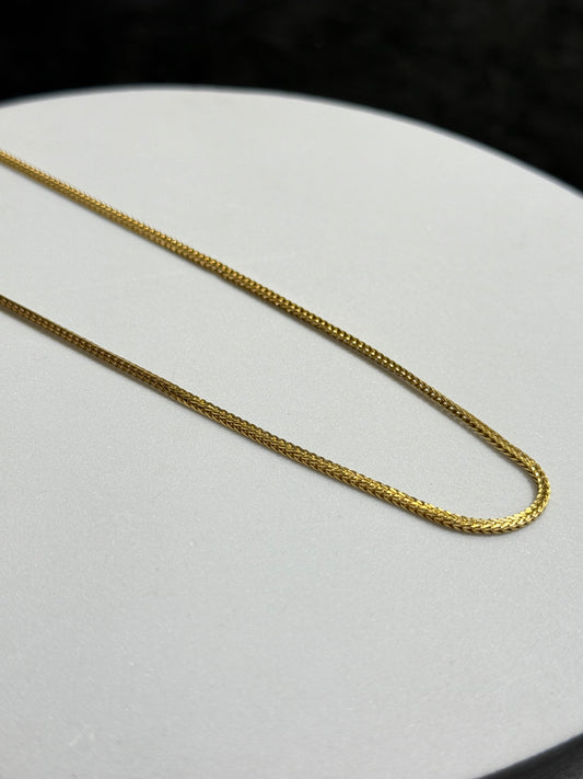 18K Yellow Gold 11.5 Grams 24” 1.61mm Wheat Necklace