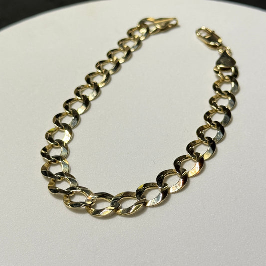10K Yellow Gold 16.8 Grams 9.5” Curb 9.7mm Bracelet