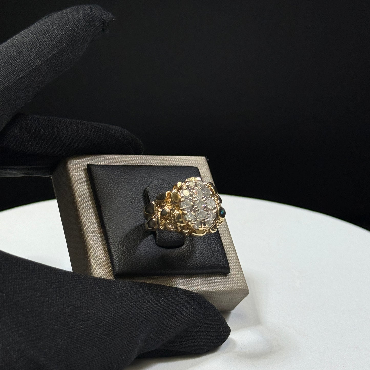 10K Yellow Gold Diamond Nugget Ring 7.8g – Size 7.5 (.86ctw)