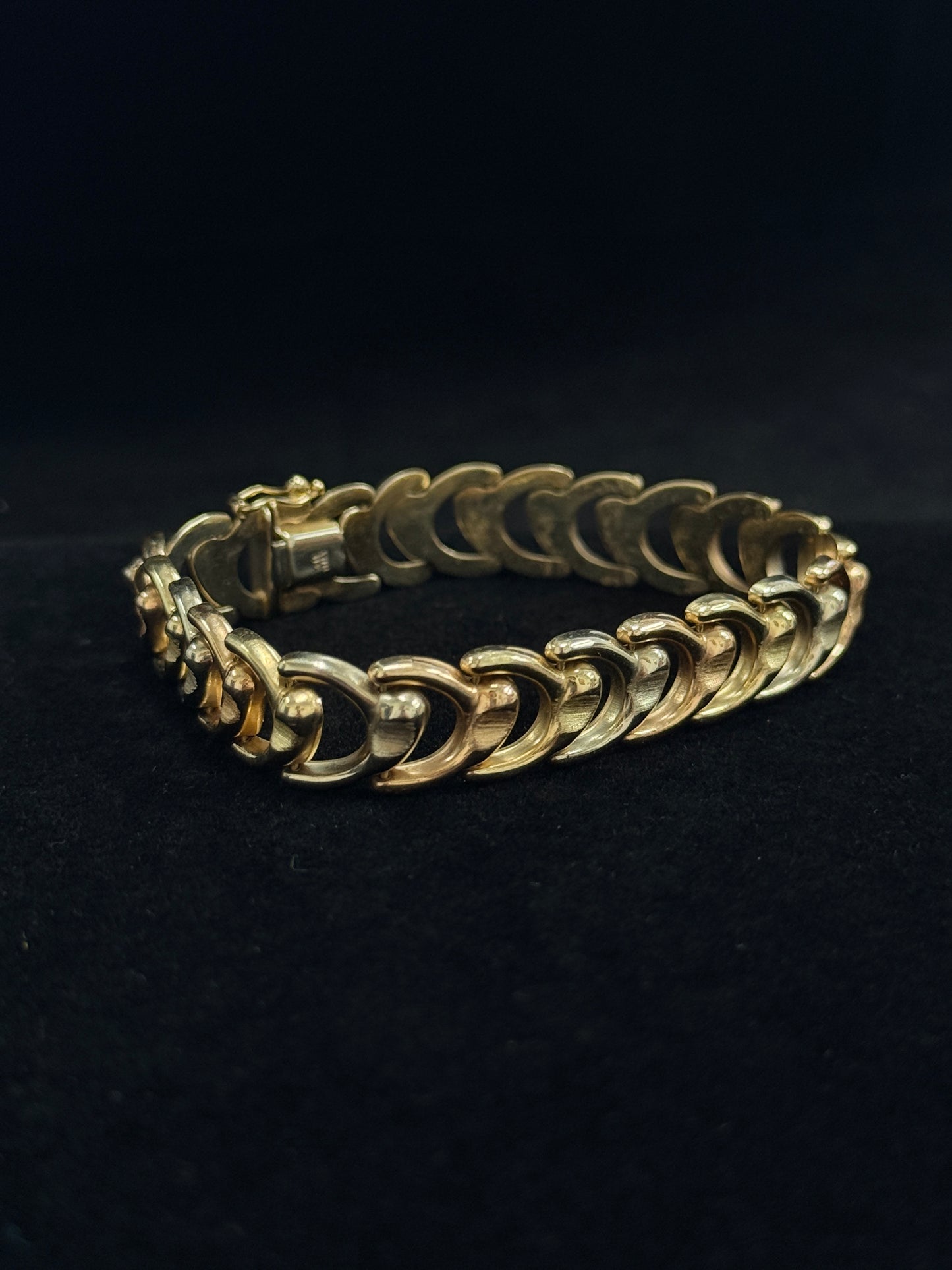 14K Three Tone Gold Wishbone 7” Bracelet
