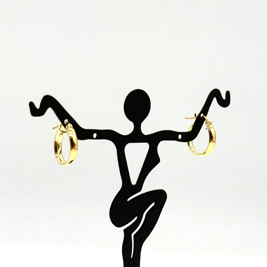 14K Yellow Gold Small Polished Earrings 0.5” Mini Hoops 1 Gram