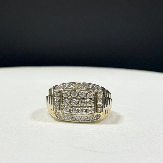 10K Two-Tone Gold Diamond Rolex Link Ring 8.8g – Size 10 (.44ctw)