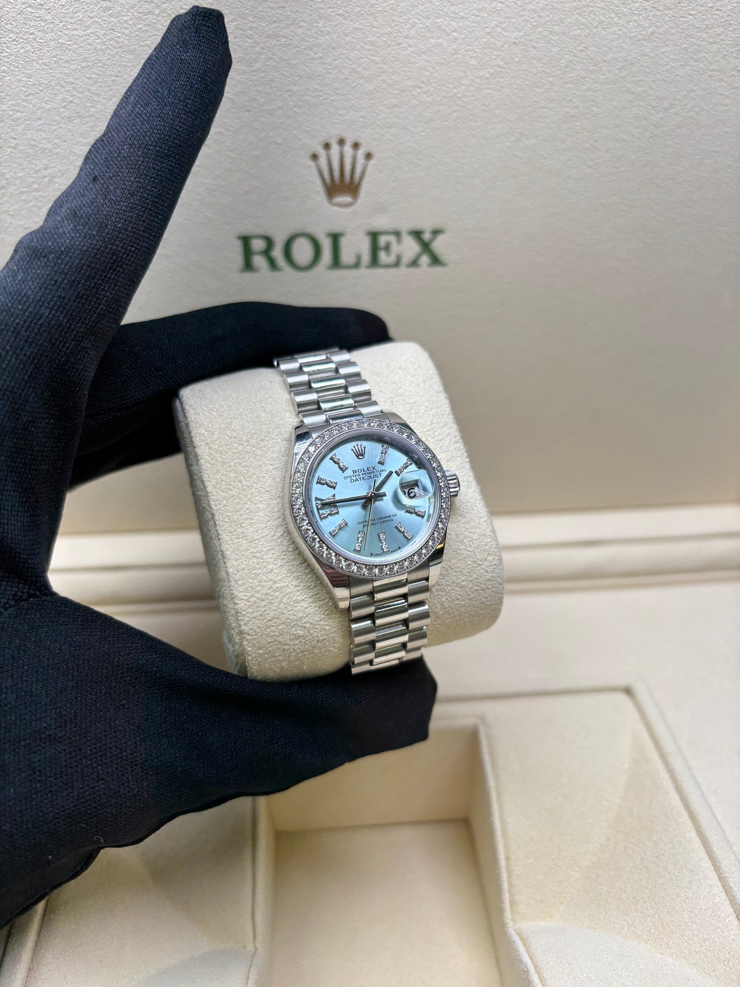 Rolex Datejust Ice Blue Diamond Dial Platinum Ladies Watch – Model 279136BR