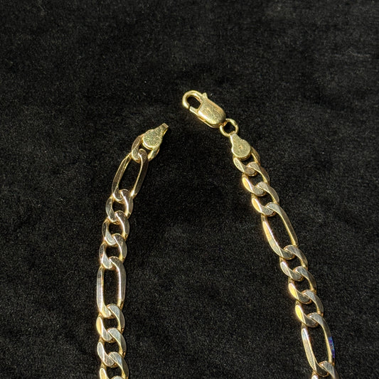 14K Yellow Gold 14.2 Grams 7MM 9.5” Figaro Bracelet