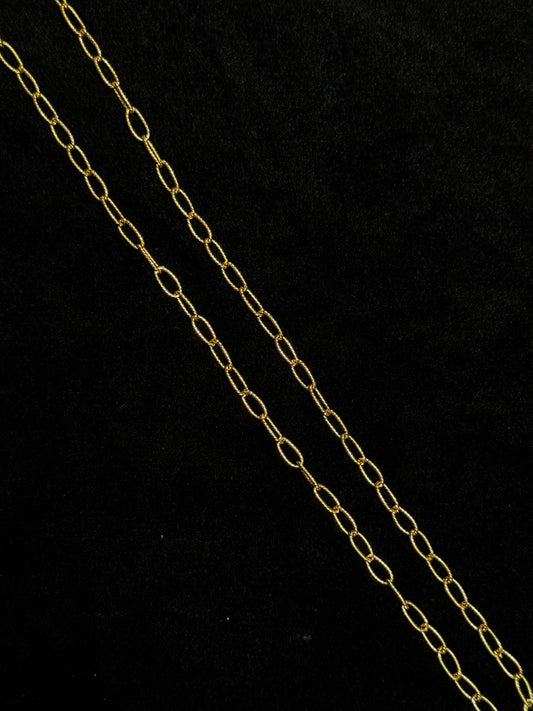 14K Yellow Gold 4.6G Textured Oval 20” Chain