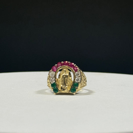 14K Yellow Gold 6.9G Religious Horseshoe Ring Size 10