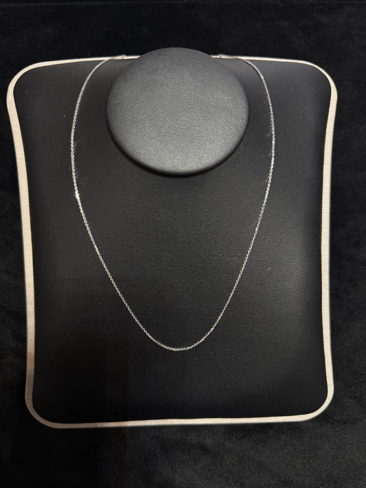 14K White Gold 20” Cable 1.8G Chain