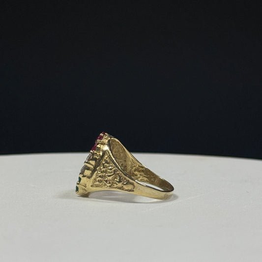 14K Yellow Gold 6.9G Religious Horseshoe Ring Size 10