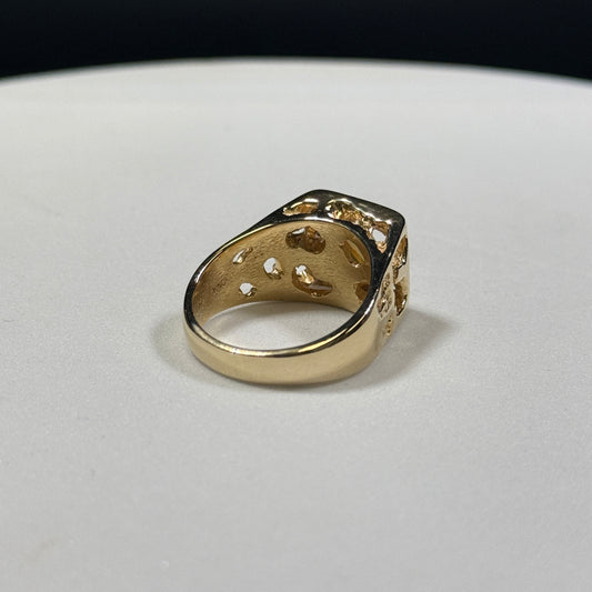 14K Yellow Gold Nugget Opal Ring 12.1g Size 9