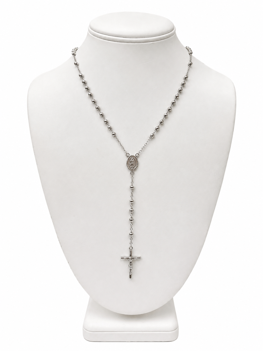 Item 7 - Silver Rosary Diamond Cut 18"