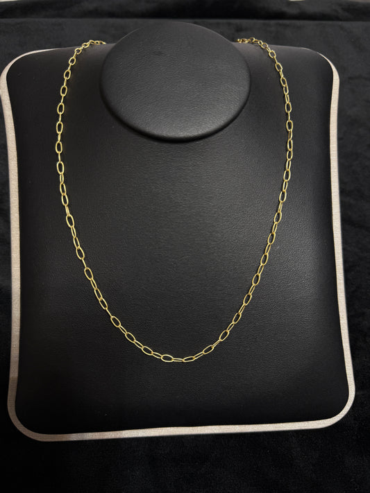14K Yellow Gold 4.6G Textured Oval 20” Chain