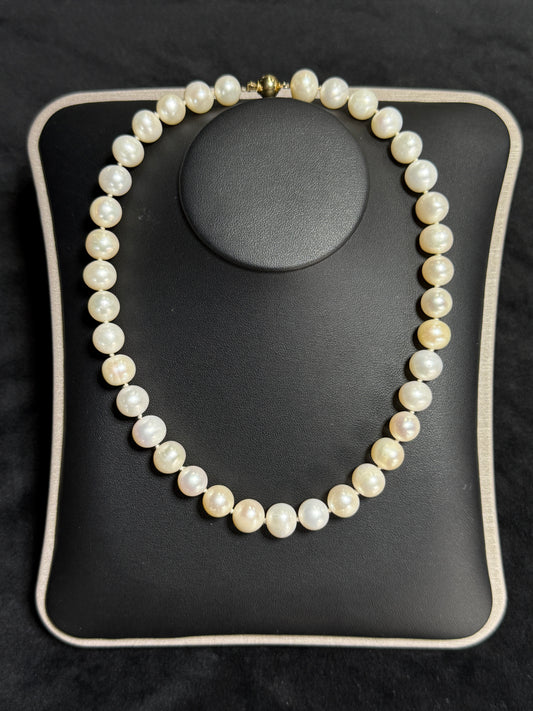 14K Yellow Gold 10mm Pearl 16” Necklace