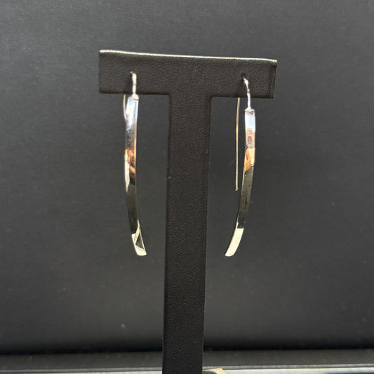 14K White Gold Fancy Earwire Earrings