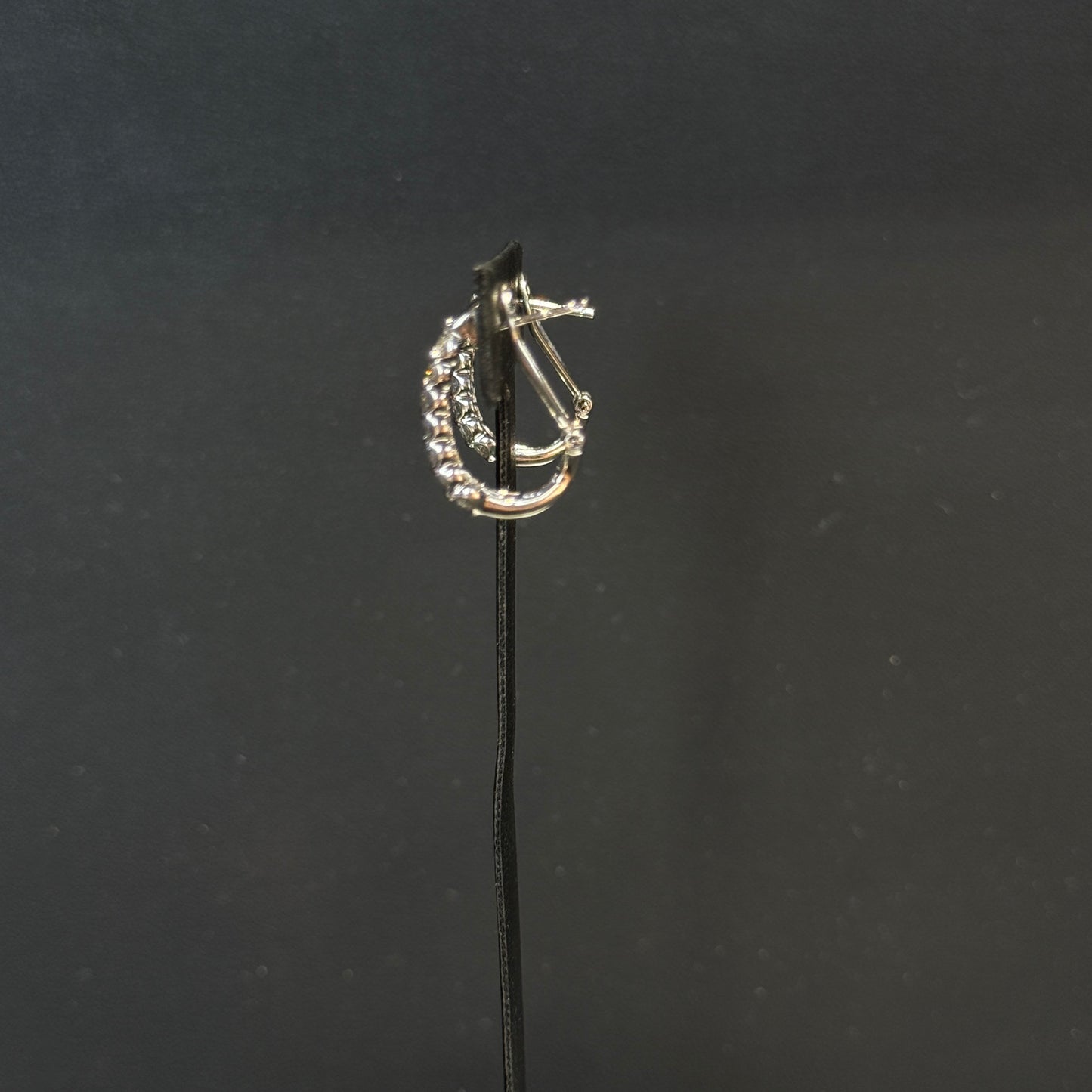 10K White Gold Clipback Diamond Earrings