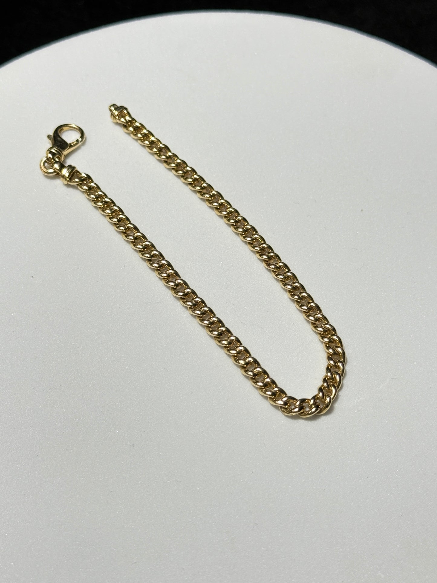 14K Yellow Gold 16G 8.5" 4.5mm Curb Bracelet
