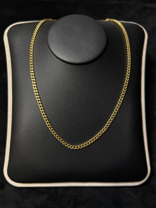 14K Yellow Gold Curb Link 25G 21” Chain