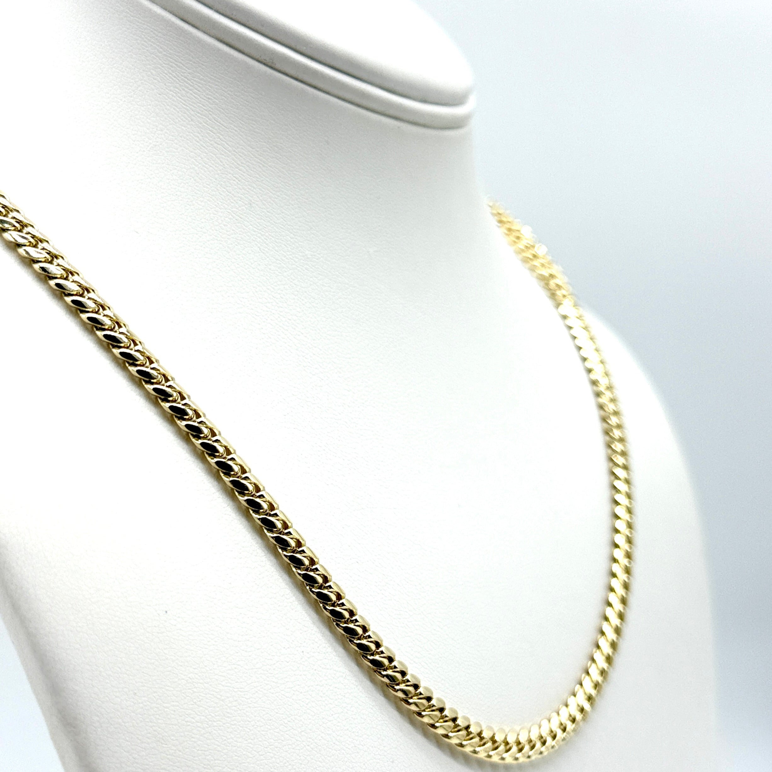14K Yellow Gold Cuban Link Chain 24 Inch 5mm 48.7 Grams Solid Gold Necklace