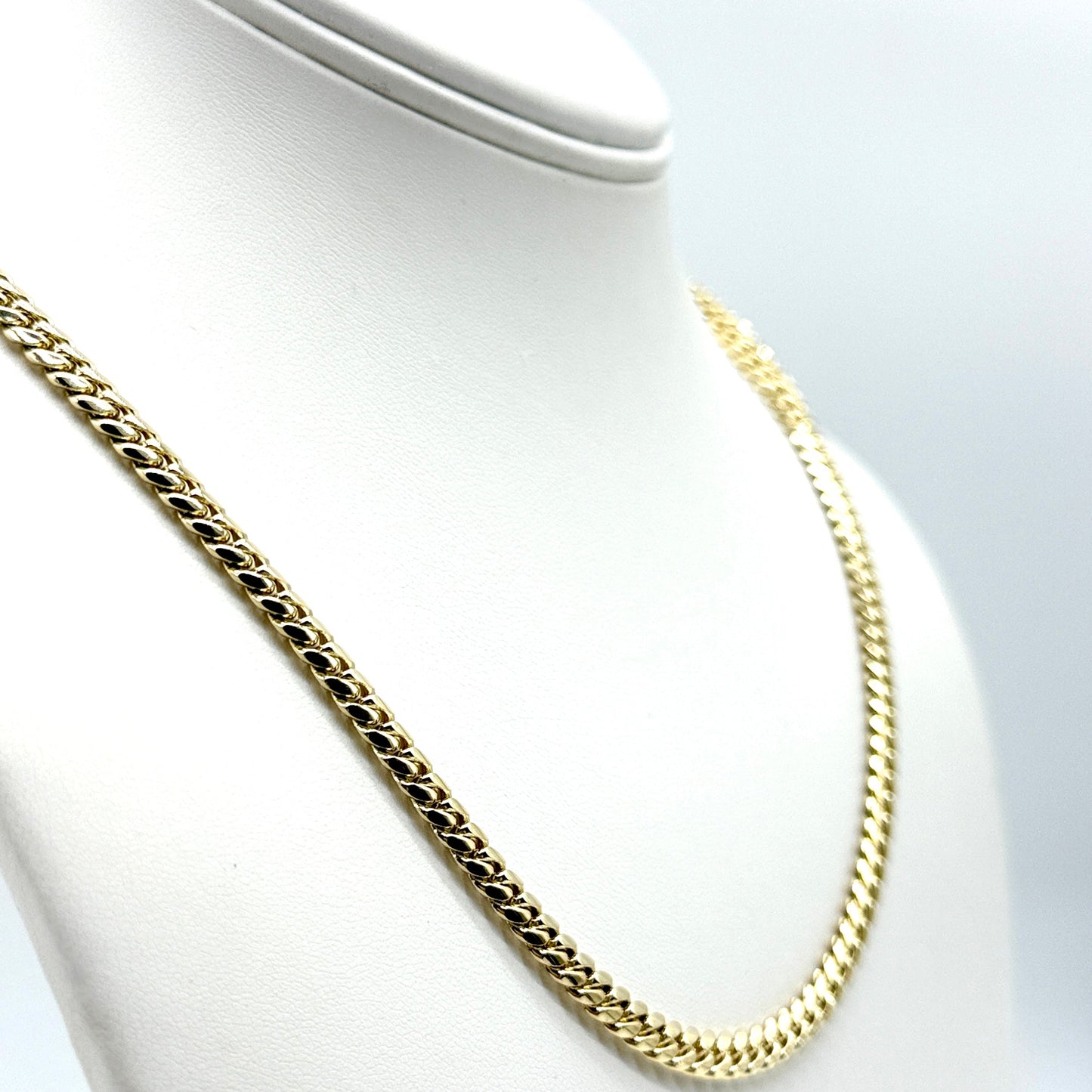 14K Yellow Gold Cuban Link Chain 24 Inch 5mm 48.7 Grams Solid Gold Necklace