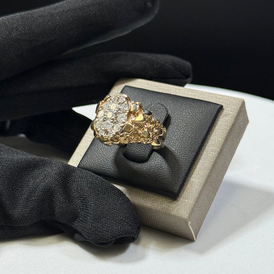 10K Yellow Gold Diamond Nugget Ring 7.8g – Size 7.5 (.86ctw)