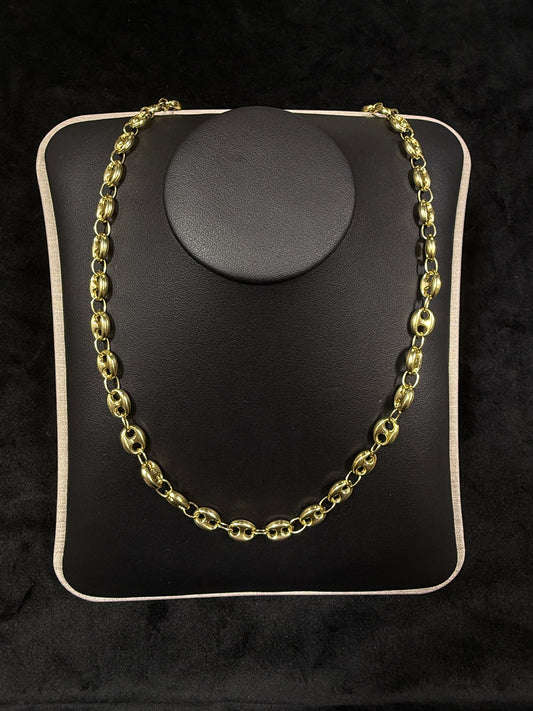 14K Yellow Gold Puff Gucci Link 20.5G 22” Necklace