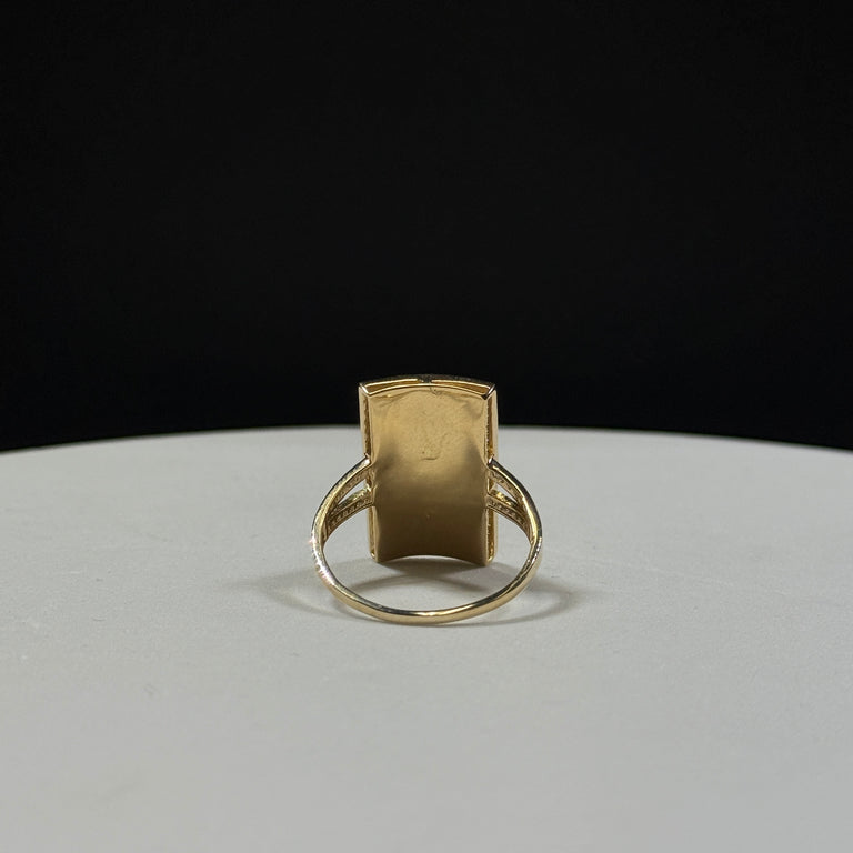 14K Yellow Gold 6.6G CZ San Judas Ring Size 11