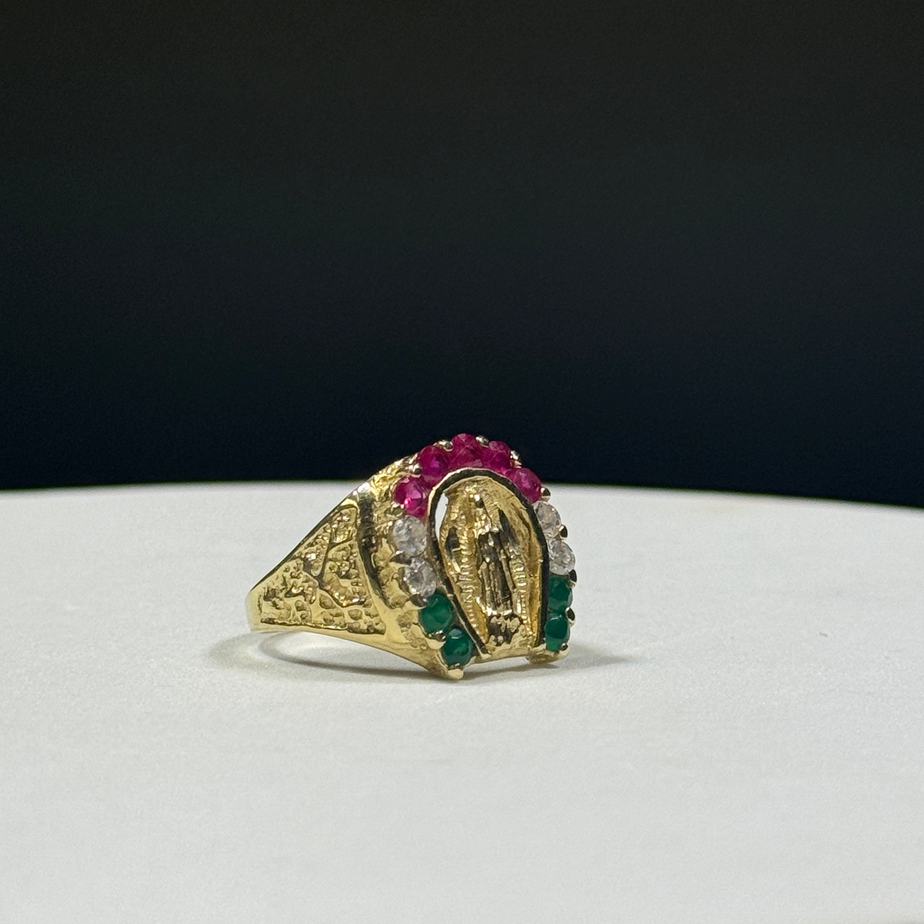 14K Yellow Gold 6.9G Religious Horseshoe Ring Size 10