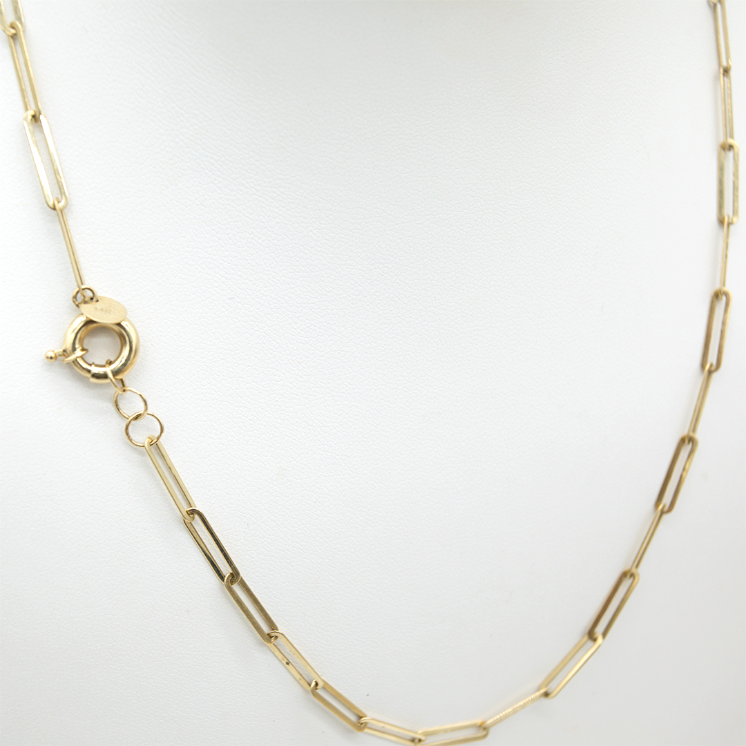 14K Yellow Gold Paper Clip 18" Necklace