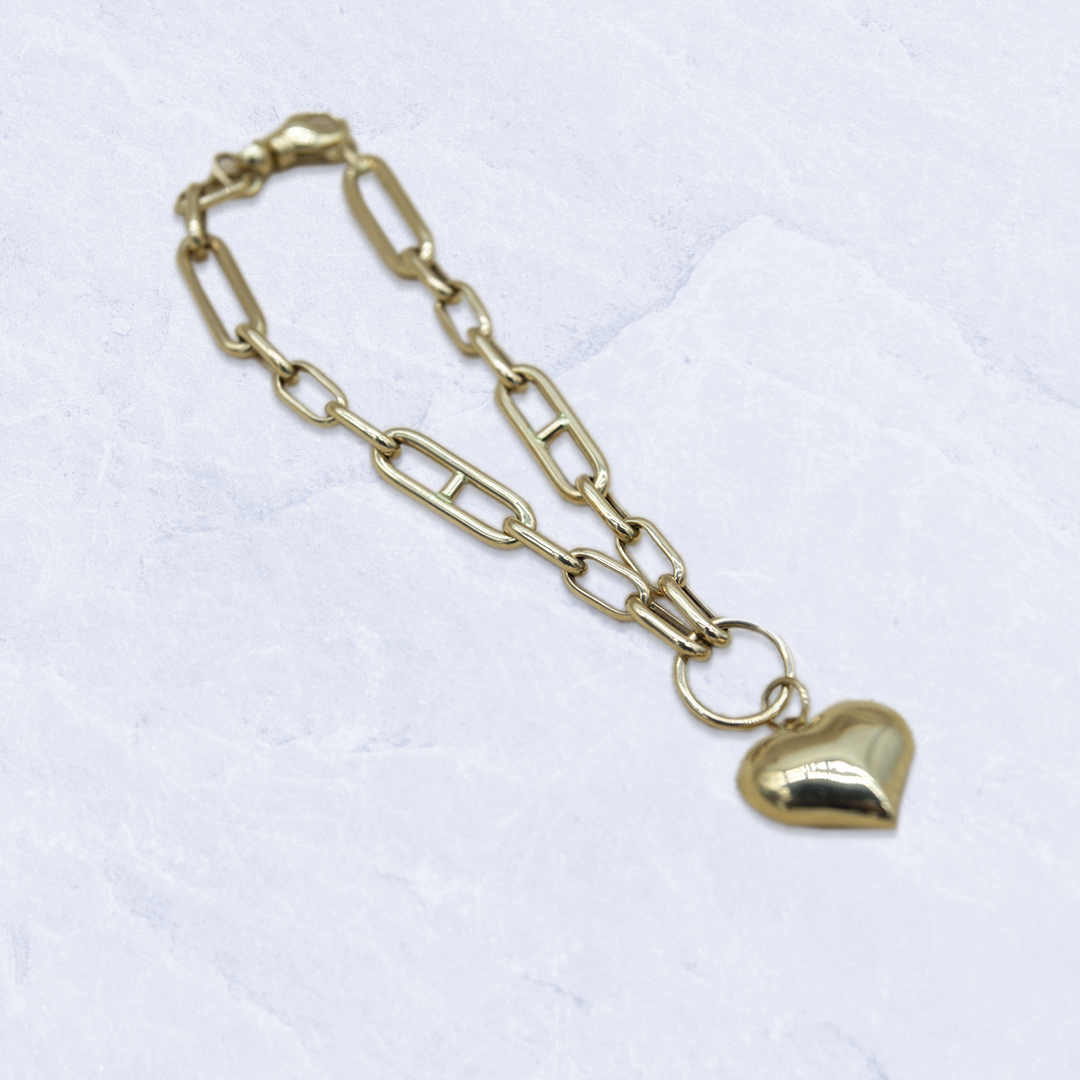 14K Yellow Gold Mix Link Bracelet