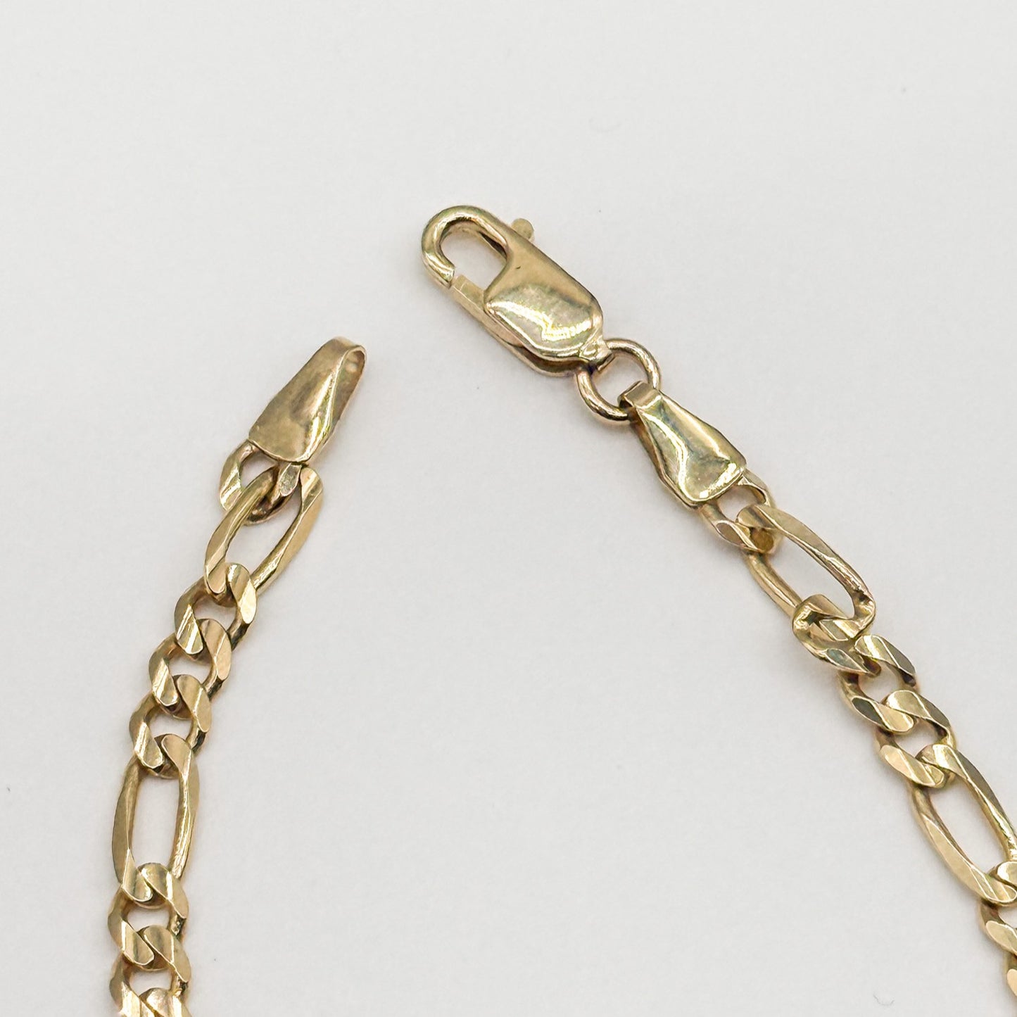 14K Yellow Gold Figaro ID Bracelet Solid Gold Engravable Bracelet