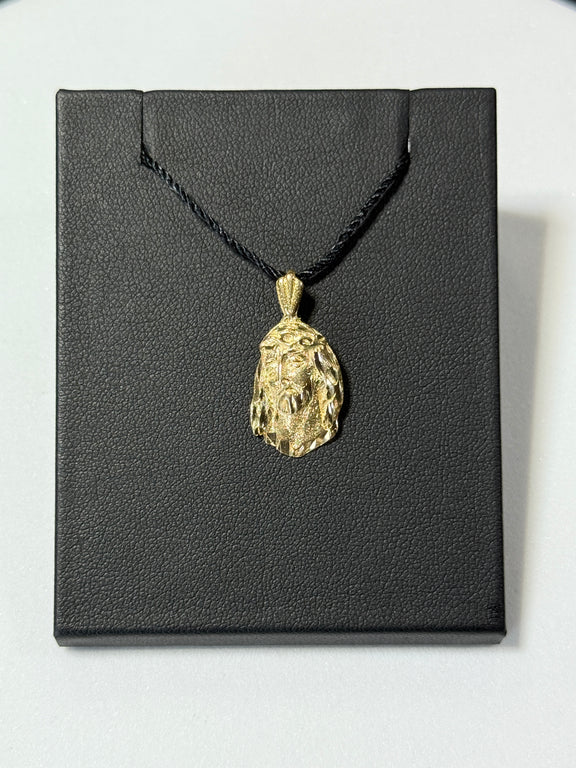 14K Yellow Gold Jesus Christ Face Religious 2.1G Pendant