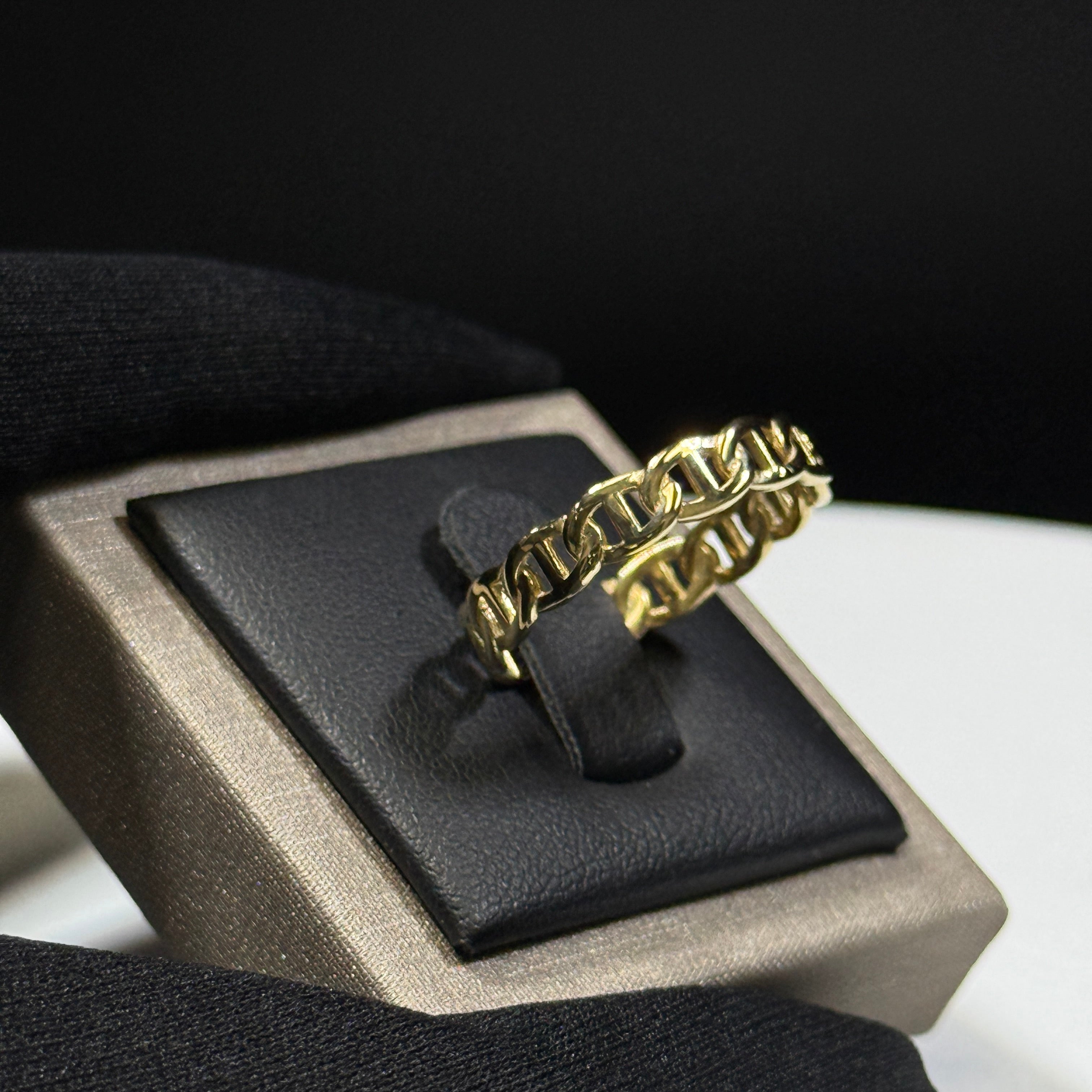 14K Yellow Gold Mariner Link Ring 3g – Size 10.5