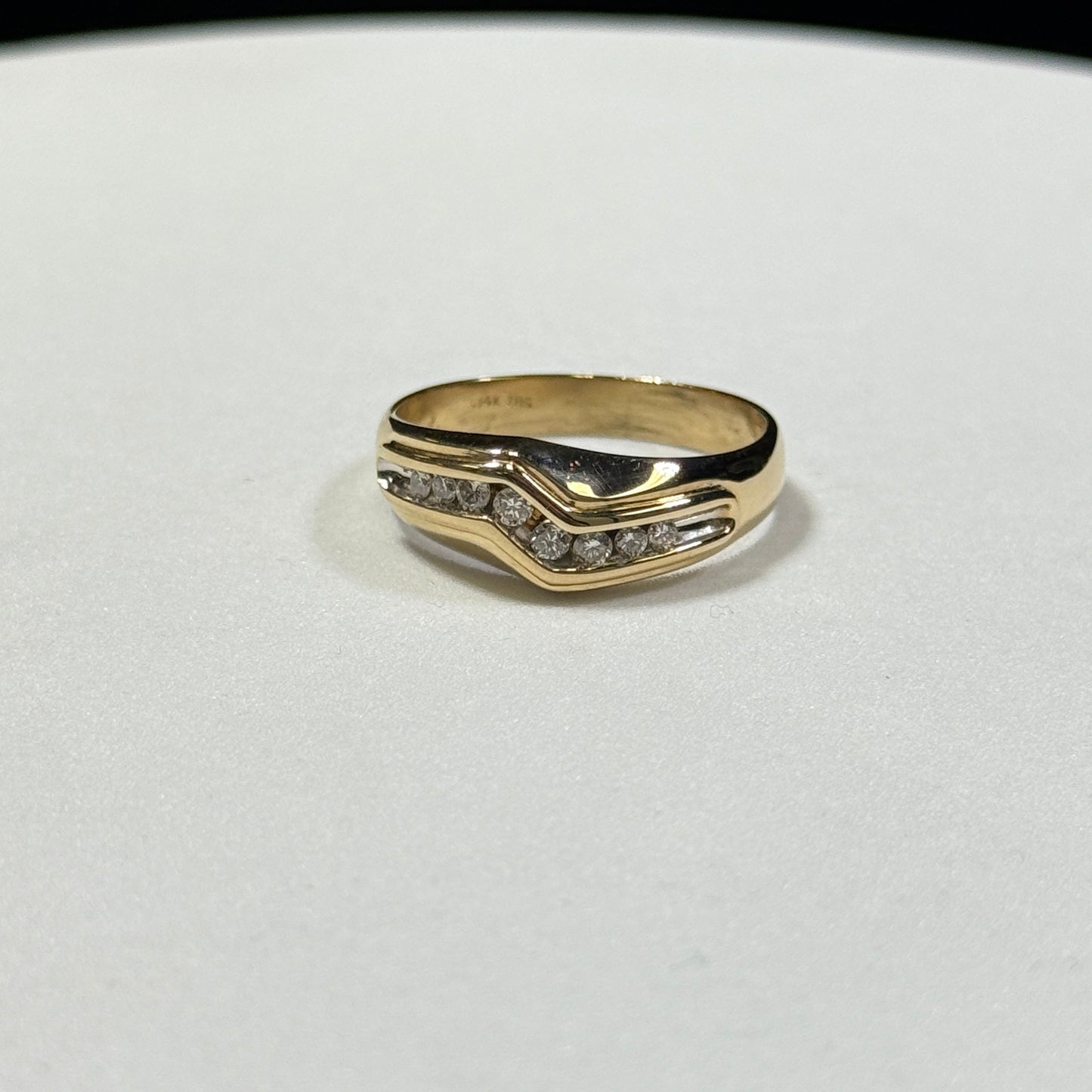 14K Yellow Gold Diamond Gents Band 5.7g – Size 11.5 (.24ctw)