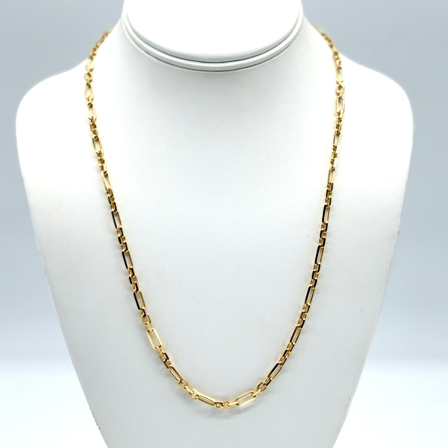 14K Yellow Gold Paperclip Link Chain 21 Inch 4.4mm 20.1 Grams Necklace