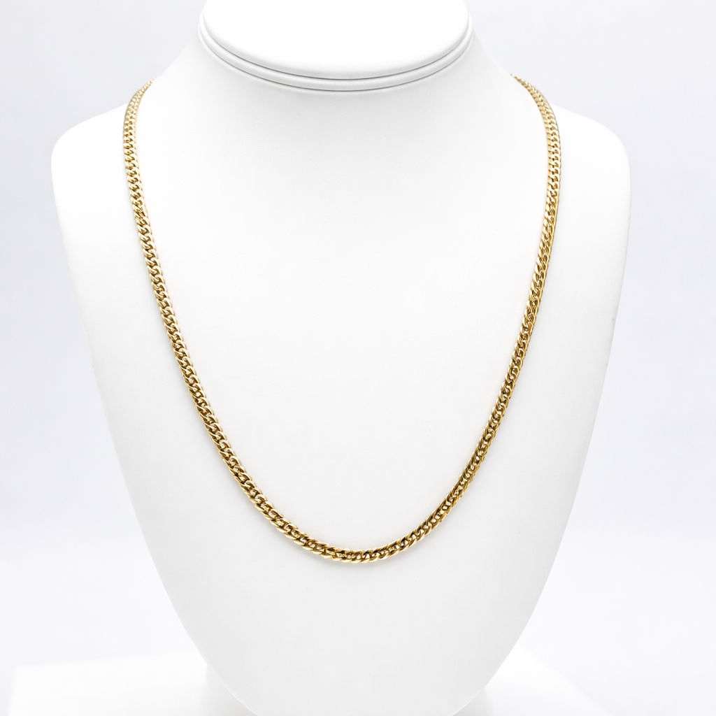 14K Yellow Gold Cuban Link Chain 24 Inch 5mm 48.7 Grams Solid Gold Necklace