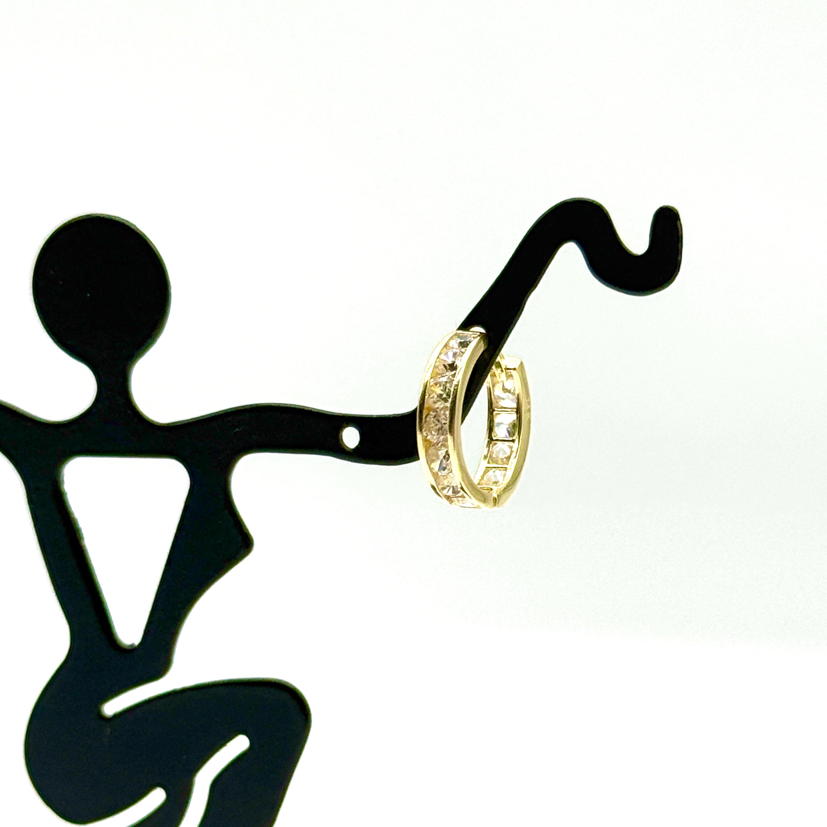 14K Yellow Gold CZ Small Hoop Earrings 0.25” Hoops 1.7 Grams