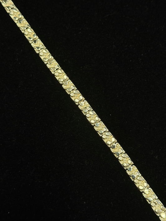 14K Yellow Gold Nugget 7” Bracelet