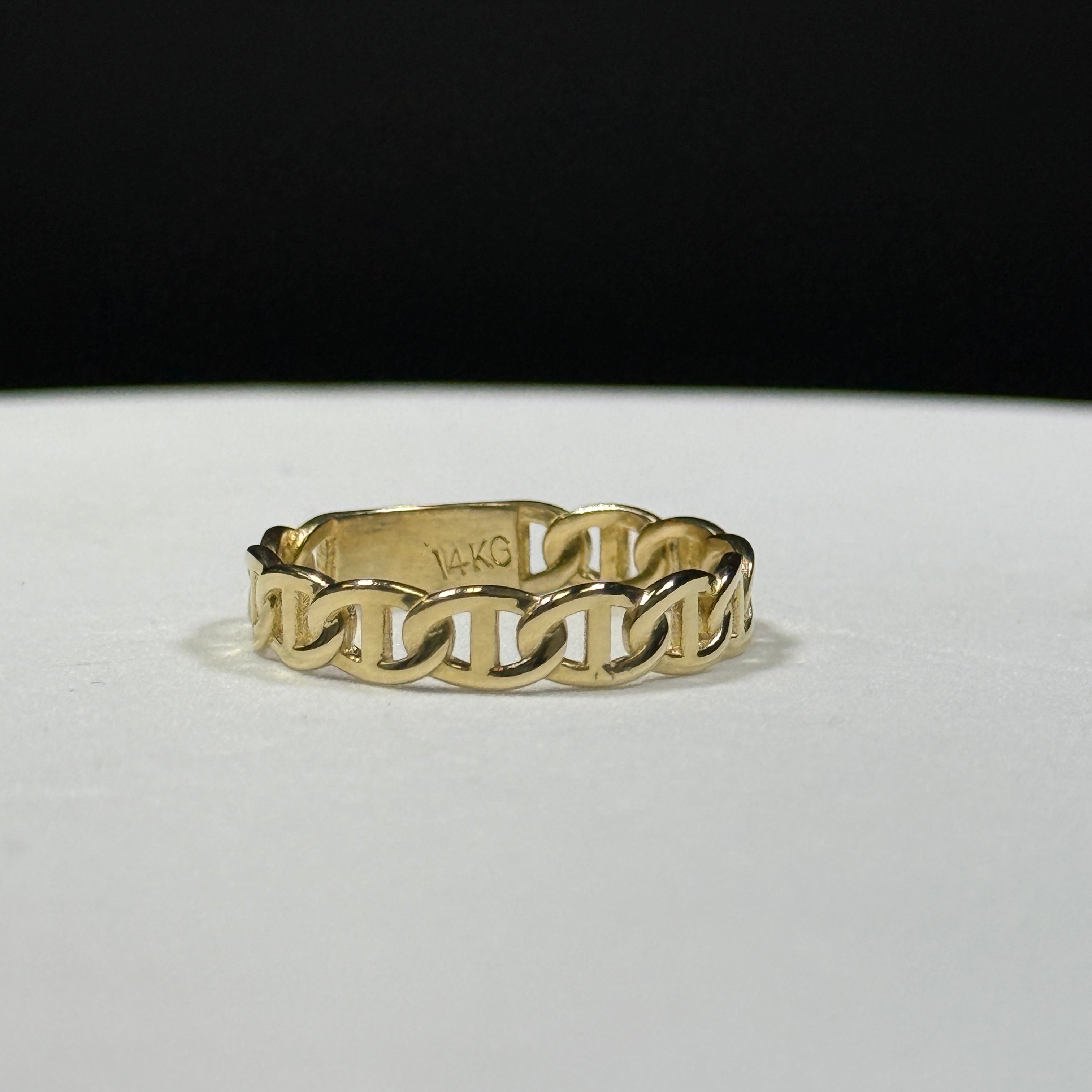 14K Yellow Gold Mariner Link Ring 3g – Size 10.5