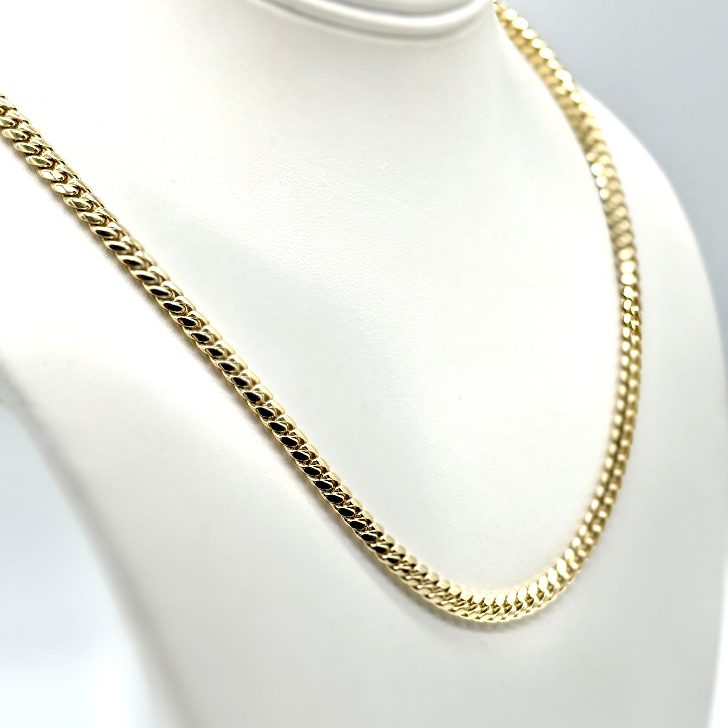 14K Yellow Gold Cuban Link Chain 24 Inch 5mm 48.7 Grams Solid Gold Necklace