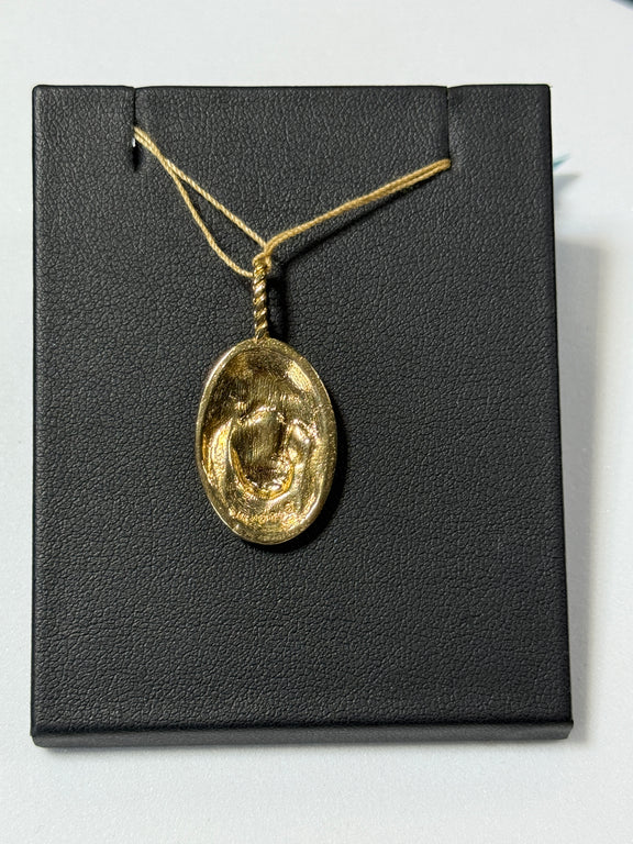 14K Yellow Gold 4G Oval Jesus Christ Pendant