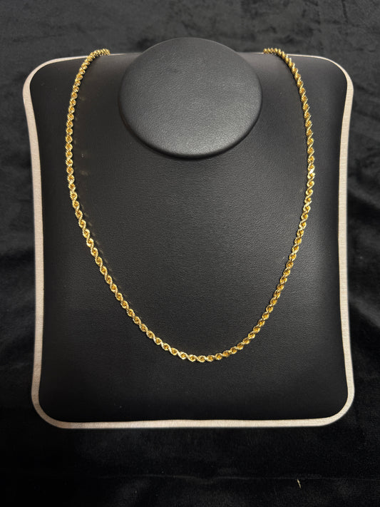 10K Yellow Gold 2.9mm Rope Link 15.3G Chain