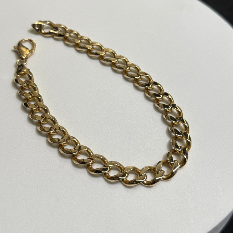 14K Yellow Gold 37.6 Grams 9.5” 9.3mm Curb Bracelet