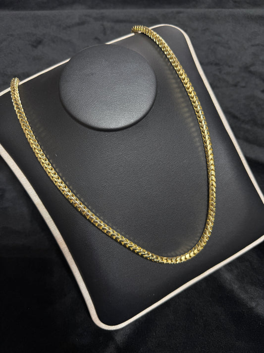14K Yellow Gold 4.4mm Franco Link 32” Chain