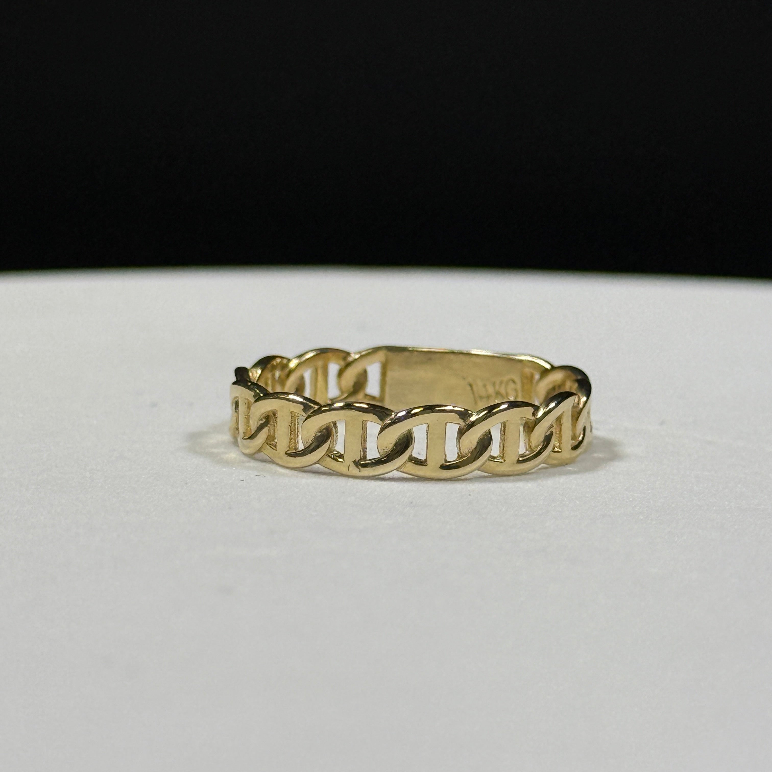 14K Yellow Gold Mariner Link Ring 3g – Size 10.5