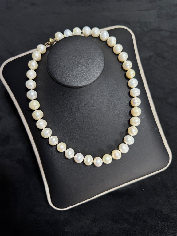 14K Yellow Gold 10mm Pearl 16” Necklace