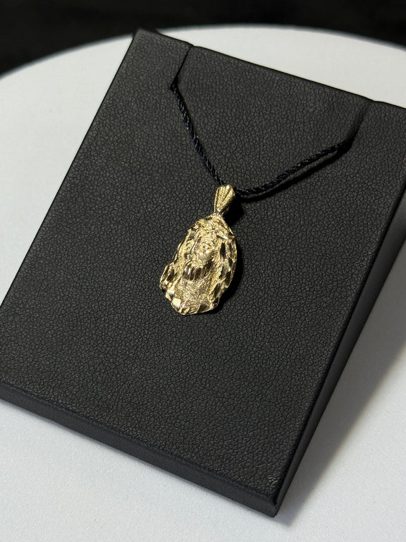 14K Yellow Gold Jesus Christ Face Religious 2.1G Pendant