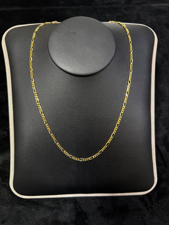 14K Yellow Gold Figaro Link 7.1 Grams 18” Chain
